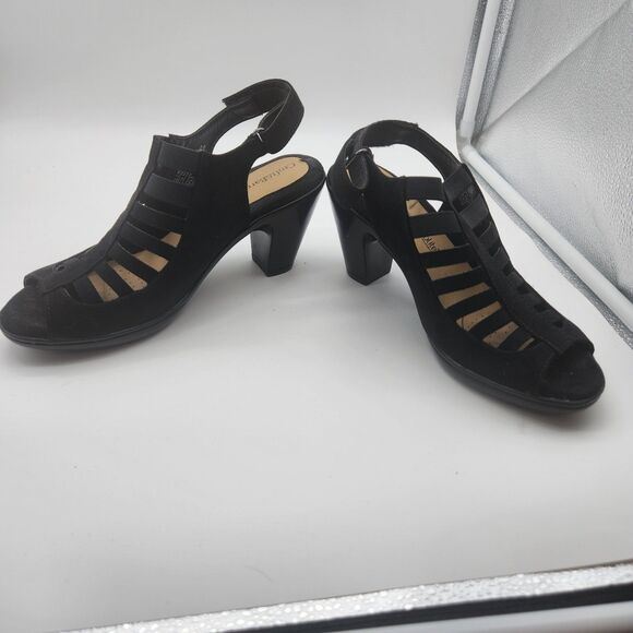 Womens Croft & Barrow Shay Black Ortholite Caged High Heels Size 7M - Picture 3 of 8